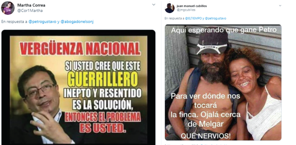 Imágenes editadas por los usuarios
de Twitter en la cuenta de Gustavo Petro