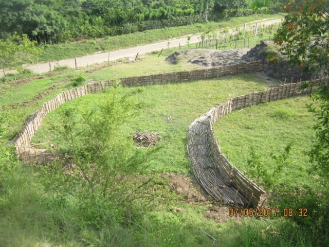 Presas de varas construídas.