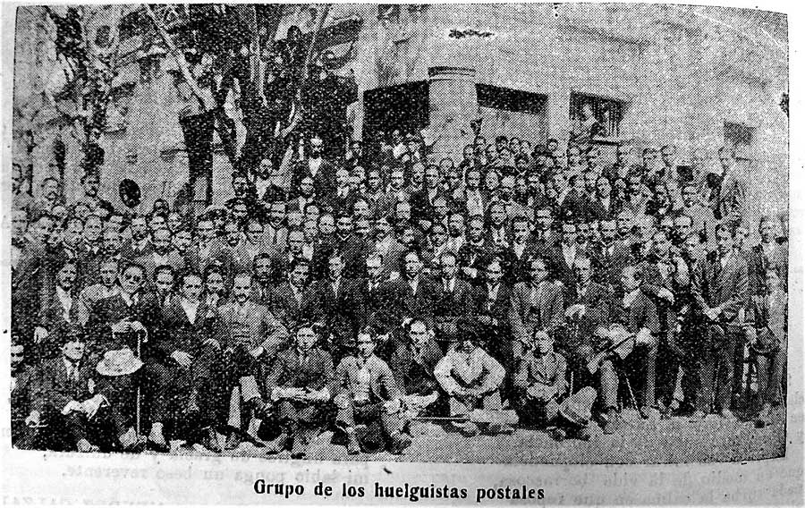 Grupo de huelguistas postales y telegráficos, Mendoza, 1918