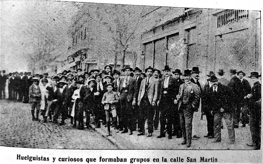 Manifestación callejera durante la huelga