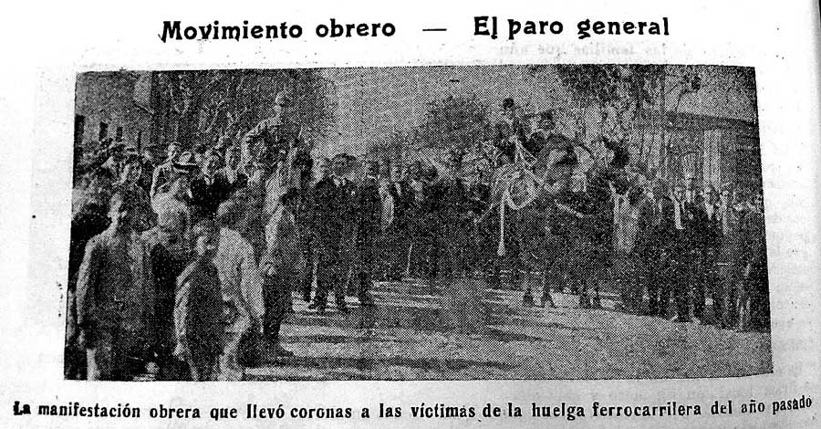 Procesión en el marco del primer aniversario por el asesinato de las ferroviarias Adela y Josefina