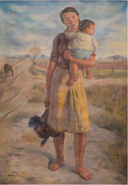C&eacute;sar Fern&aacute;ndez Navarro, &ldquo;En el camino&rdquo; (1944), &oacute;leo sobre tela, 123X85 cm