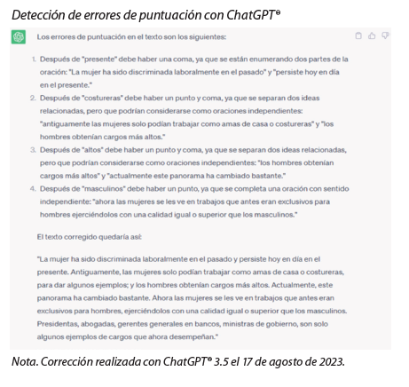 Detección de errores de puntuación con ChatGPT®