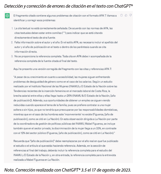 Detección y corrección de errores de citación en el texto con ChatGPT®