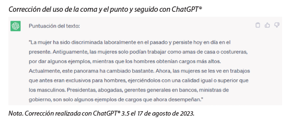 Corrección del uso de la coma y el punto y seguido con ChatGPT®