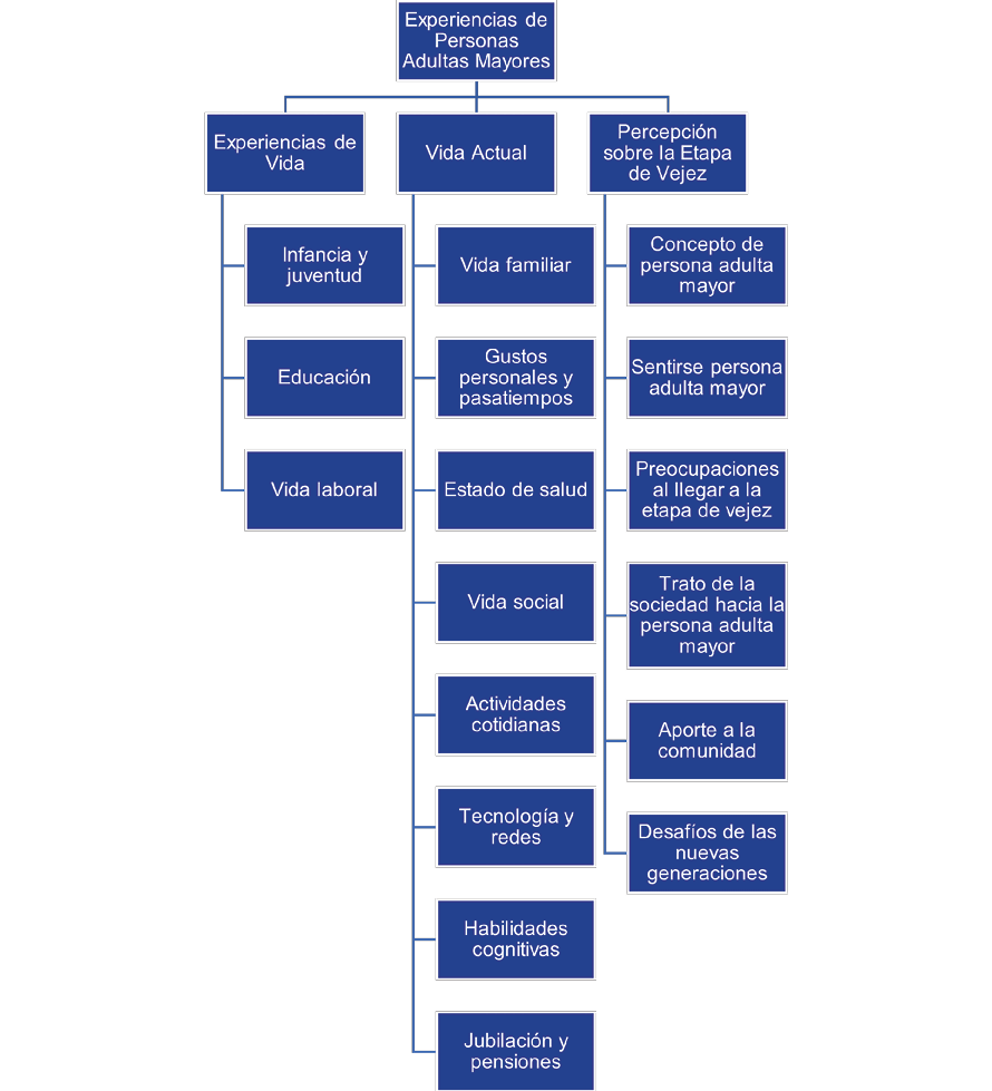 Temas y subtemas de experiencias de los adultos mayores
