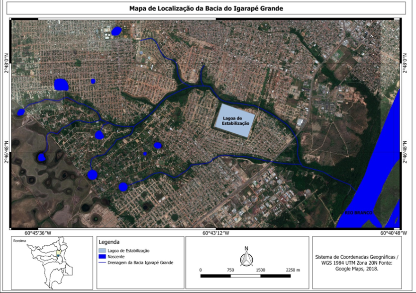 Localização geográfica via
satélite do Igarapé Grande