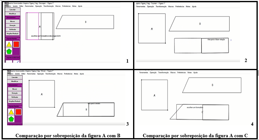 Técnicas adotadas
para comparação de áreas de figuras planas