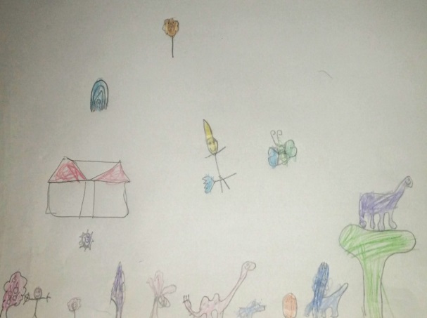 Desenho com elementos fora do contexto amazônico.