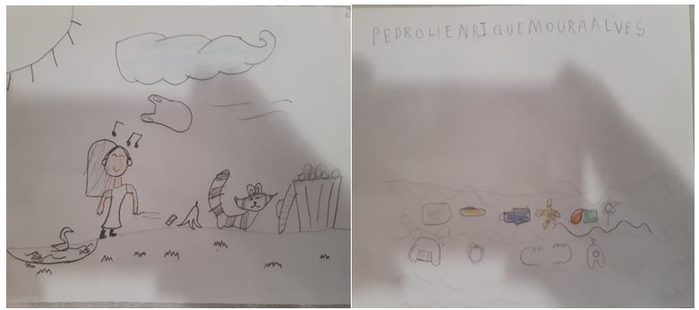 Desenho demonstrando um ambiente poluído a partir do conhecimento
prévio dos alunos.
