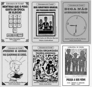 Exemplos de folhetos que servem de suportes para a Literatura
de Cordel impressa