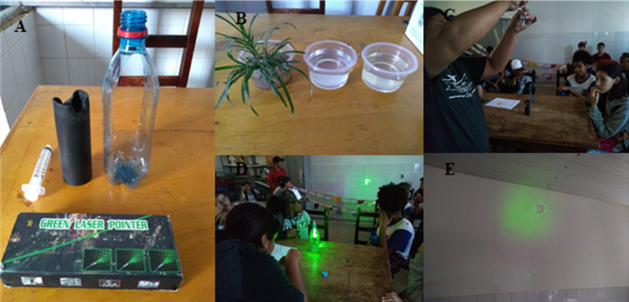 Aula de visualização de
protozoários com material de baixo custo