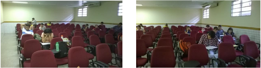 Participantes respondendo o questionrio do texto didtico Fonte: Figuras feitas pelos autores, 2019.