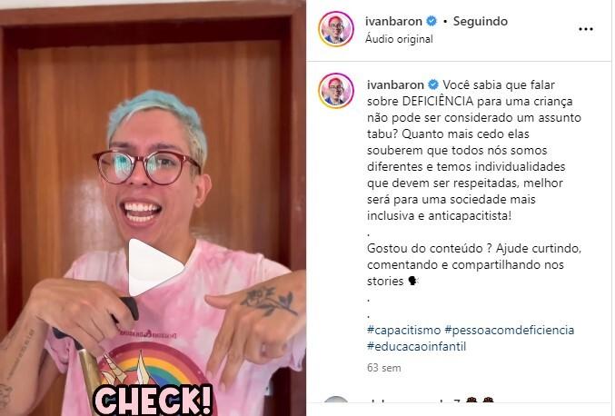 Postagem sobre como falar sobre deficiência com as crianças