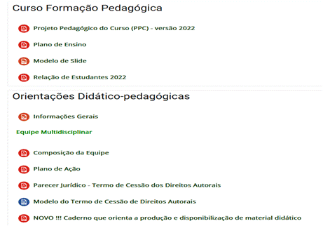 Sala dos professores (disponibilização dos documentos)