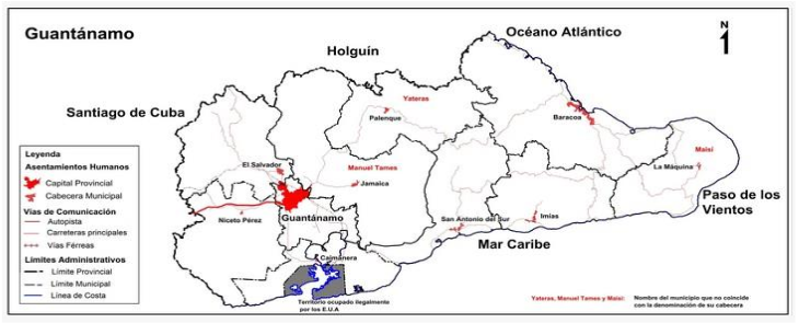 Ubicación Geográfica de Guantánamo.