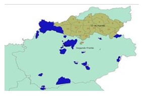Unidad Empresarial de Base Silvícola 13 de Agosto (Lotes enumerados).