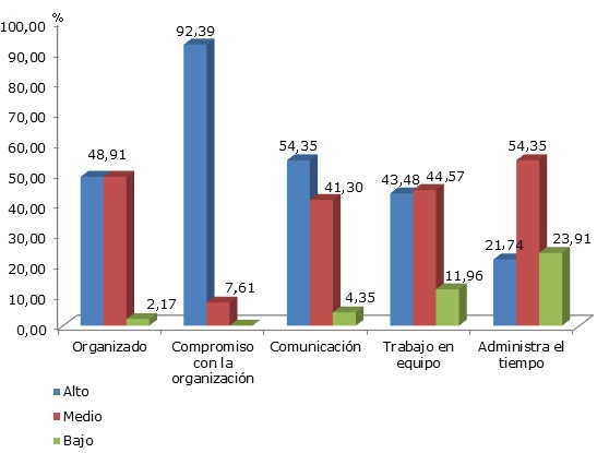 Autovaloración de las competencias estratégicas que poseen los directivos.