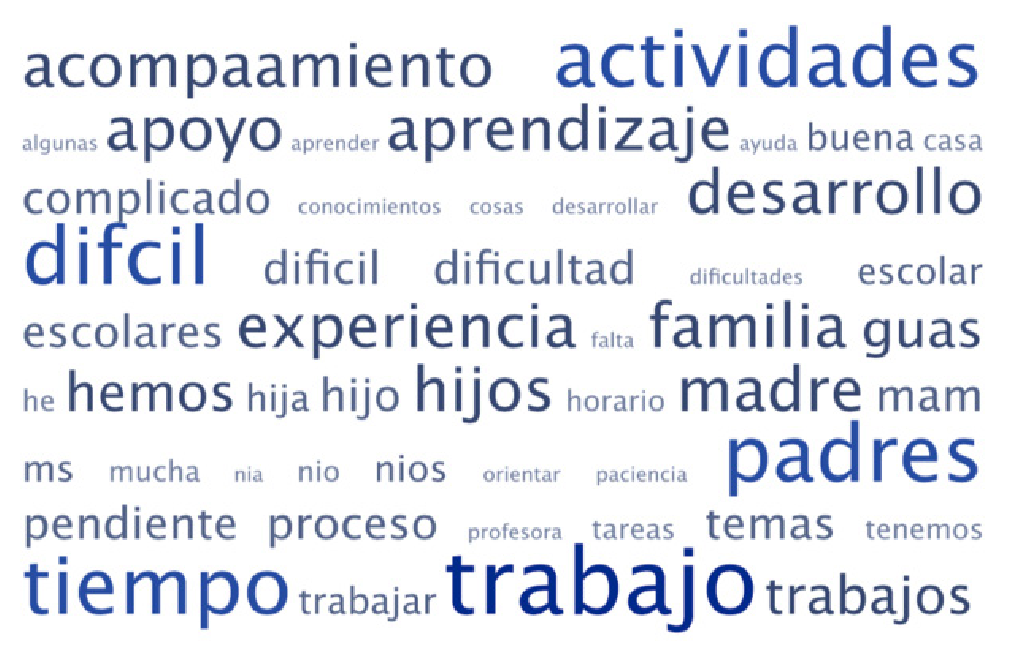 Sobre
c&oacute;mo ha sido la experiencia del trabajo escolar durante el periodo de tiempo de
la pandemia