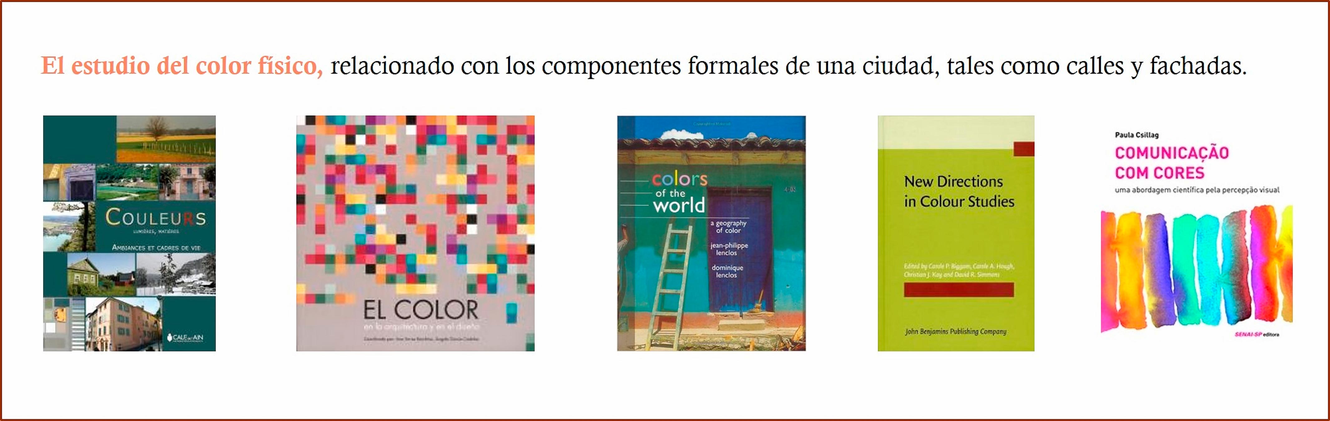 Portadas de Publicaciones cuyas metodologías abordan al color urbano desde lo tangible.