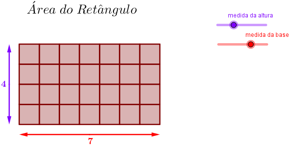 Área do retângulo