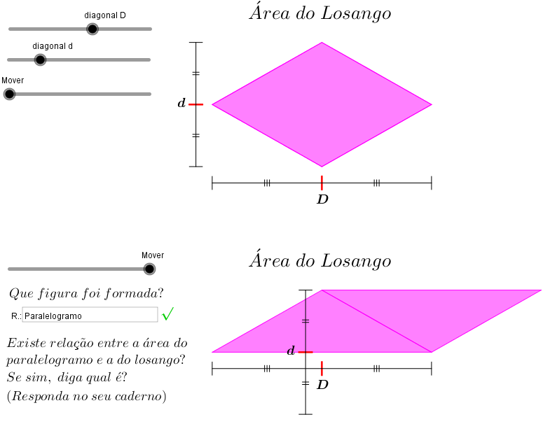 Applet área do losango