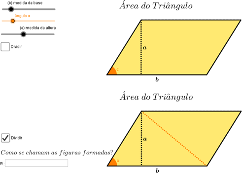  Applet área do triângulo