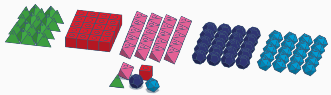 Poliedros para a impressora 3D.