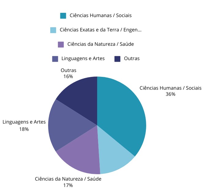 Áreas de formação dos professores e/ou pedagogos do PIPAT