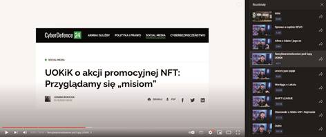 Przykładowy materiał commentary
– tzw. „przegląd Internetu” udostępniony na platformie YouTube.