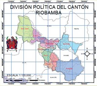 División política del Cantón Riobamba. (Fuente: PDOT Riobamba,
2015).