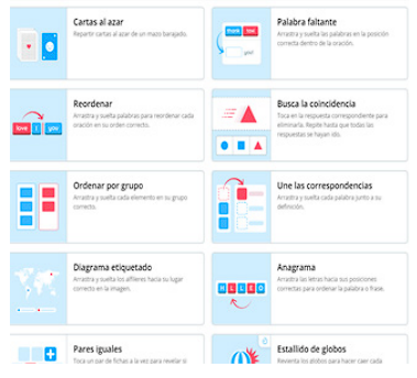 Ventana de trabajo de Wordwall. Fuente: tomado de
https://wordwall.net/es