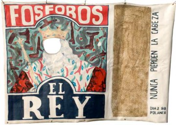 Acrílico sobre cordobán, 137x122cm.  El rey. (Wilson Díaz, 1988). Acrílico sobre cordobán, 115x150cm.