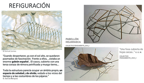 Ejercicios de refiguración del pabellón Hojarasca