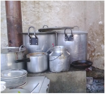Cocina de una vivienda en la comunidad del
Totoro