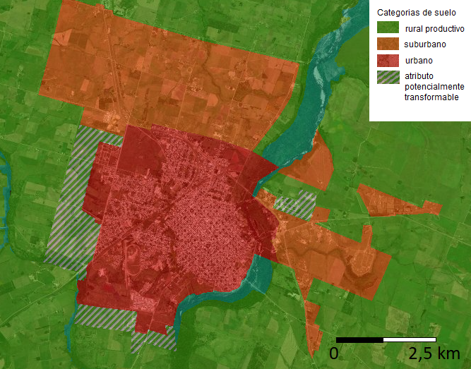 Categorización primaria
del suelo según el Plan Local de Florida (2016).