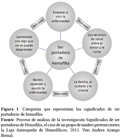 Categor&iacute;a que representan los significados de ser portadoras de hemofilia