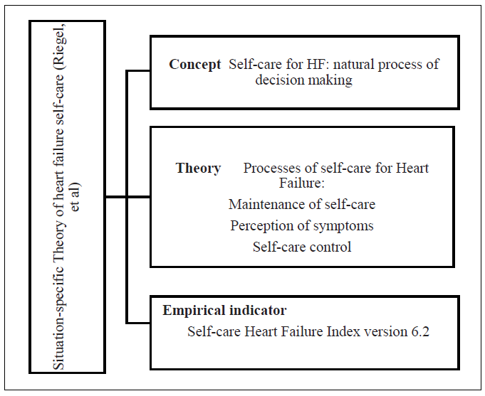 Theoretical framework supported by the Situationspecific Theory of heart failure self-care. Implementation of the CTE system