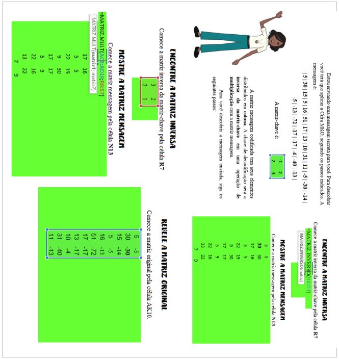 Resolução da matriz inversa e da multiplicação
entre matrizes pelo estudante B