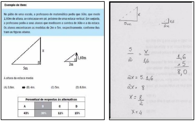 Exemplo de item da Matriz de Referência do SAEB/Prova Brasil - 2011 e sua
resolução sugerida pelo nosso grupo