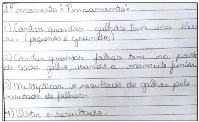 1º Momento da Atividade “O senso numérico
  dos bichos”. Registro do estudante A.V.