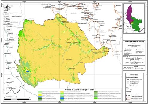 Cambio de uso del suelo de la subcuenca del Río Verde

 