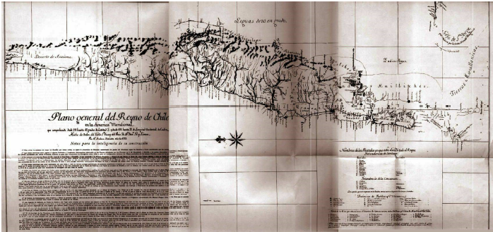 Andrés Baleato, Plano General del
Reyno de Chile en la América Meridional (1793).