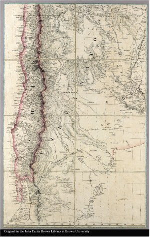Aaron Arrowsmith [lower
left: showing Chile and Argentina] (1811). 
