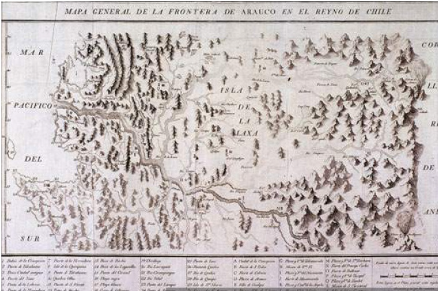 Juan Ignacio Molina, Mapa General de
la Frontera de Arauco en el Reyno de Chile (1795).