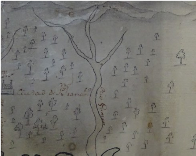 Ambrosio Higgins, Mapa del Reyno de
Chile (1768) (detalle).