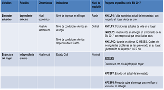 Operacionalización
de variables