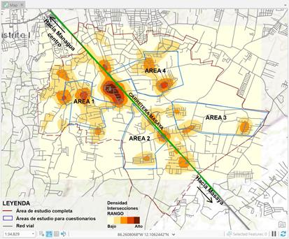 Análisis de Densidad de Intersecciones de la Red Vial.