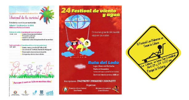  Carteles publicitarios de organizaciones culturales de la localidad de San Crist&oacute;bal.