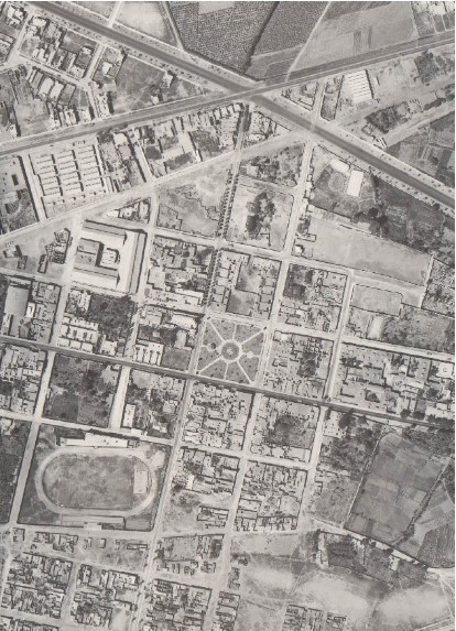  Aerofotografía de la propuesta de la Zona Monumental de
Bellavista y su entorno urbano inmediato durante
el año 1949